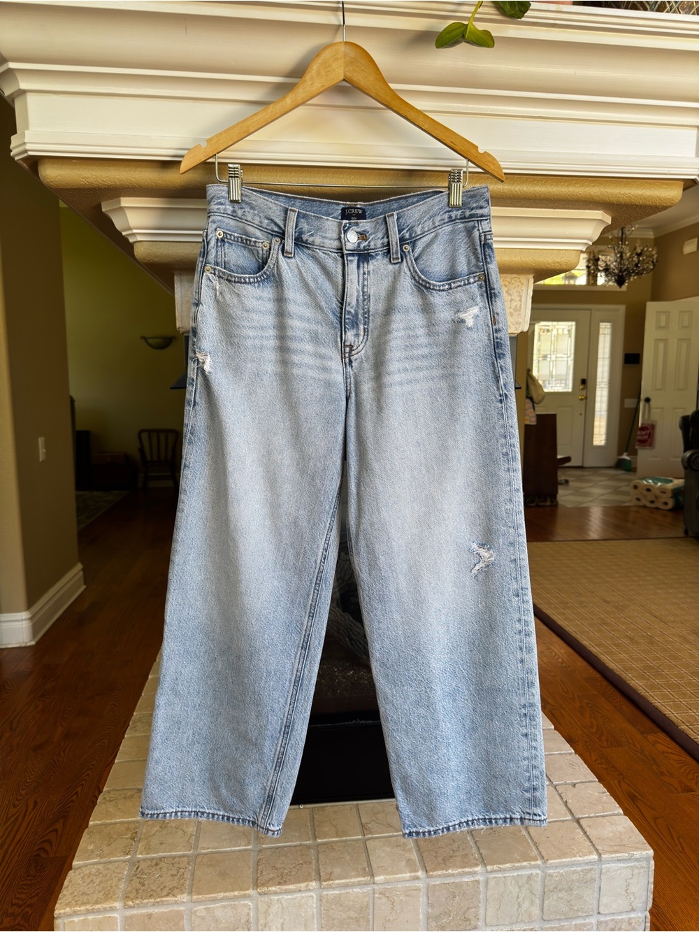 J.Crew 90s Vintage Baggy Jeans Light Wash Wide Leg Downtown Girl Streetwear 27